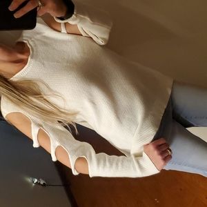 Express cut out sleeve sweater